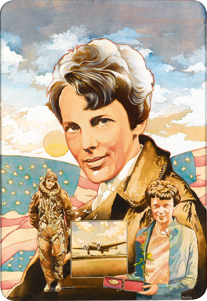 (ADVERTISING / AVIATION.)  JAMES BARKLEY. Amelia Earhart.